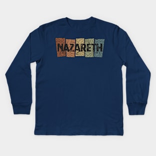 Nazareth Retro Pattern Kids Long Sleeve T-Shirt